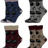 Women's woolen thermal socks Cats YZ30 4 pairs