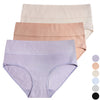 Dámské kalhotky s vysokým pasem s texturou látky z bavlny CZ8082 - 3 ks v balení