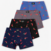 Men’s Cotton Stretch Chili Pepper Pattern Boxer Briefs G55524 - 4pcs in a pack