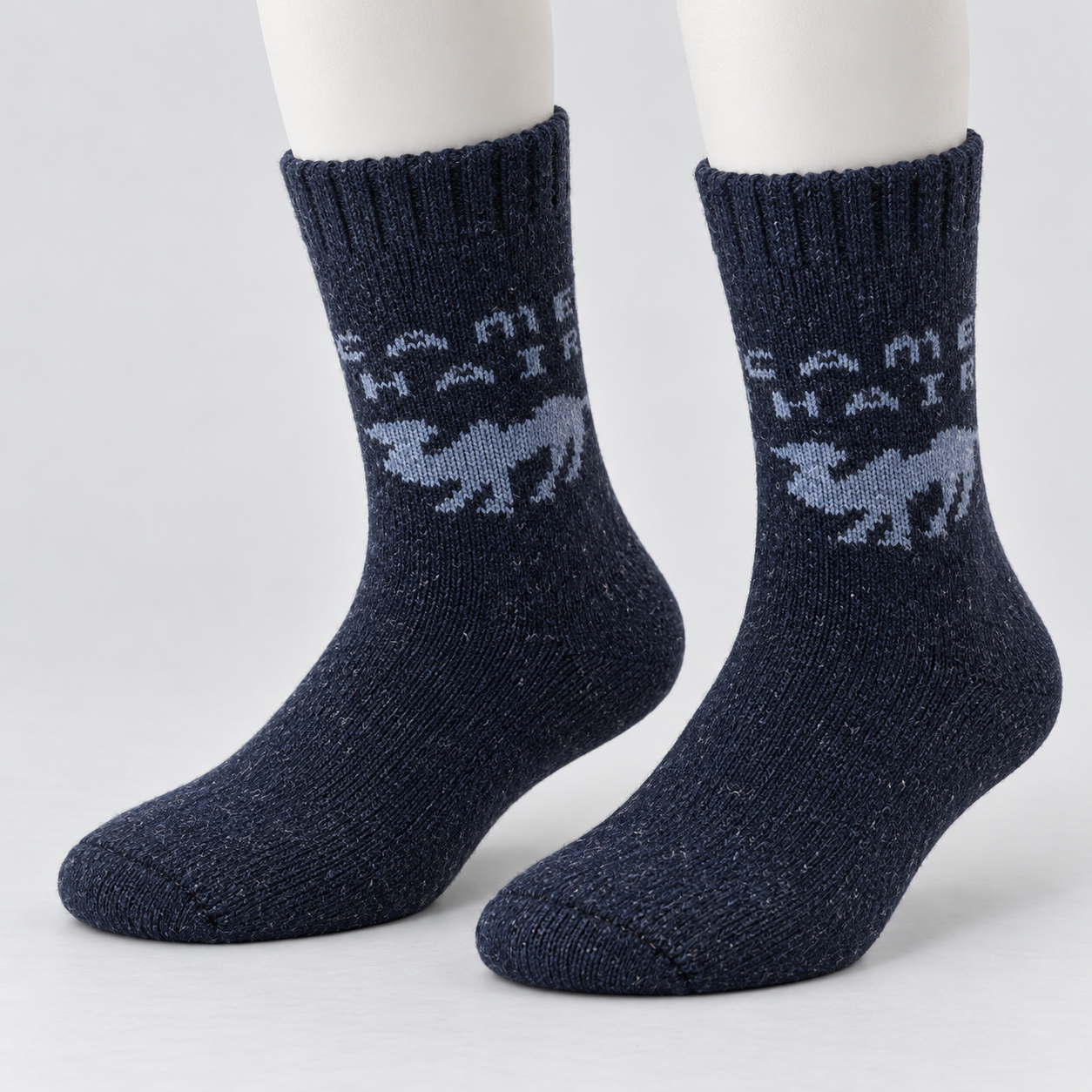 QM30 boys thermal camel pattern socks display-mannequin