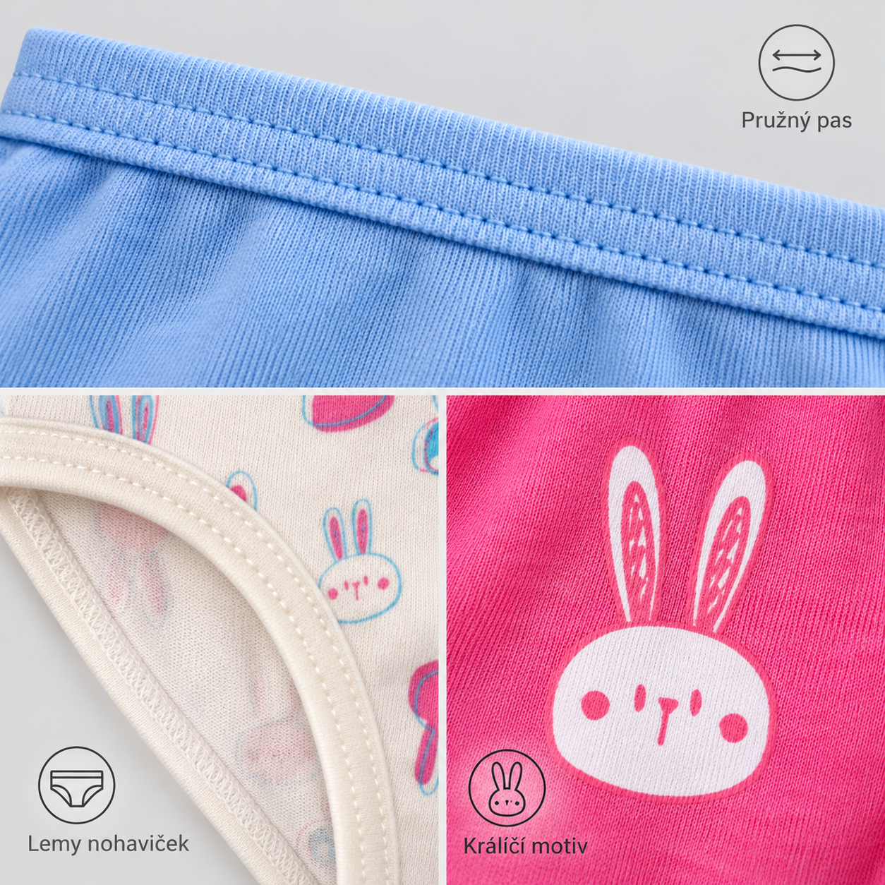 XQ6030 girls' bunny briefs details