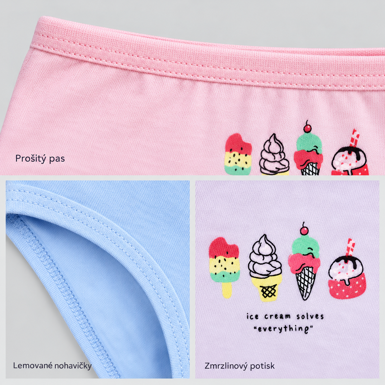 XQ6033 ice cream print briefs details
