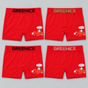 Chlapecké červené vánoční boxerky s potiskem Santy v letadle GREE-4716-4 kusy